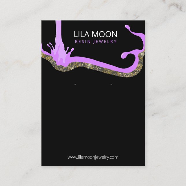 Visite Carte De Porte Pour Boucles D'Oreilles De Résine A (Devant)