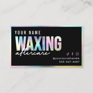 Visite Carte de postsoins Holographique Waxing
