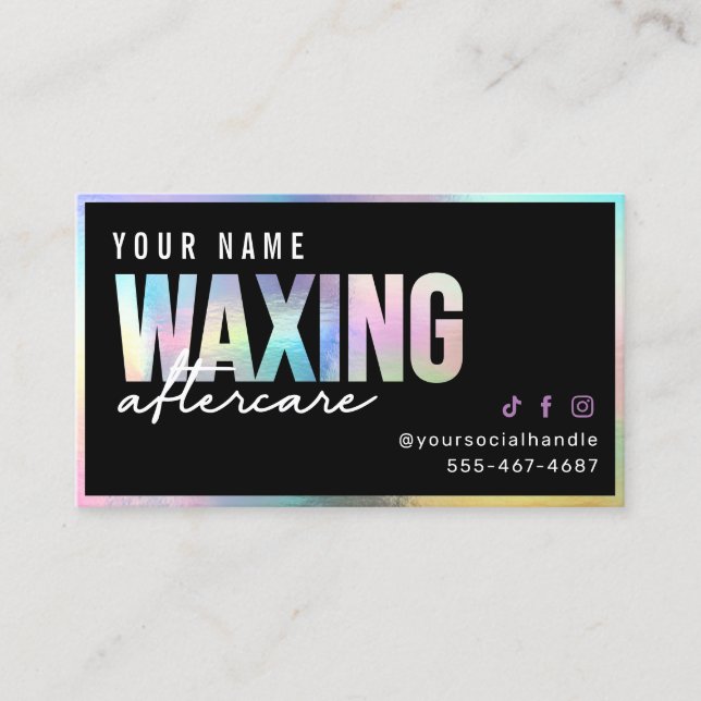 Visite Carte de postsoins Holographique Waxing (Devant)