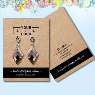 Visite Carte de présentation de bijoux avec logo kraft