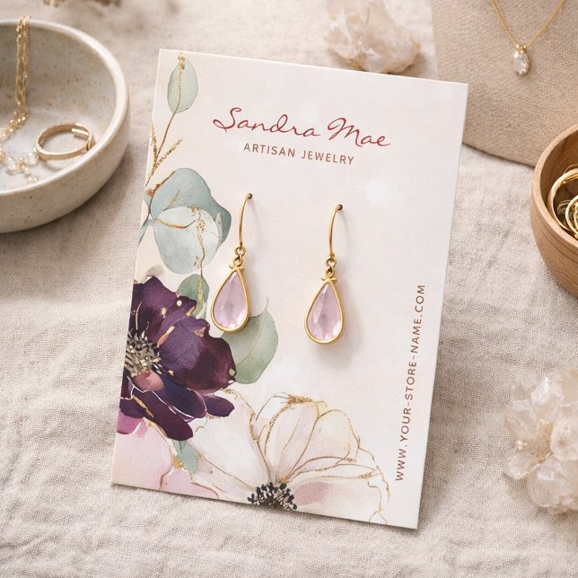 Visite Carte de Présentation de Bijoux avec Strass Doré F (Créateur téléchargé)