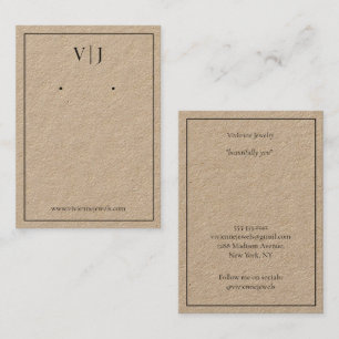 Visite Carte de Présentation de Bijoux de Monogramme à 2 