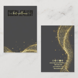 Visite Carte de présentation de bijoux en faux or minimal