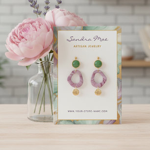 Visite Carte de Présentation de Bijoux en Marbre Pailleté