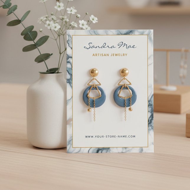 Visite Carte de Présentation de Bijoux en Marbre Pailleté (Créateur téléchargé)