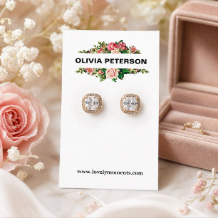 Visite carte de présentation de bijoux fleurs romantiques