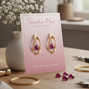 Visite Carte de Présentation de Bijoux Rose Poussiéreux P