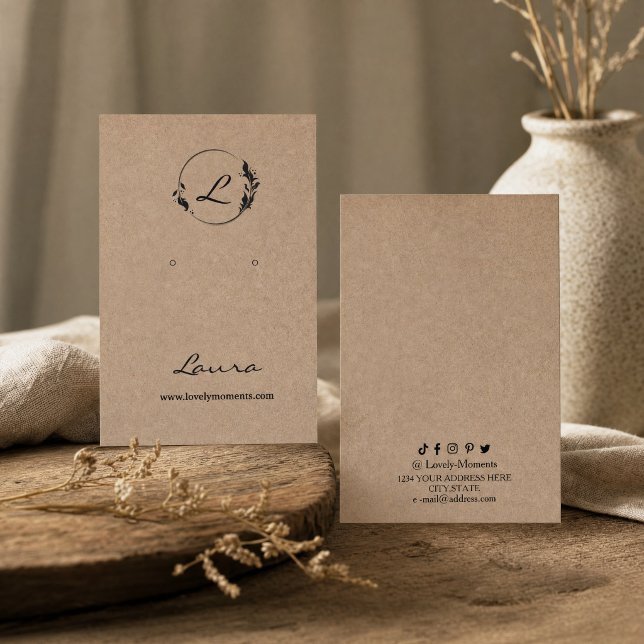 Visite Carte de présentation de boucles d'oreilles en pap (Kraft paper earring display card #displaycard #craftpaperbusinesscard)