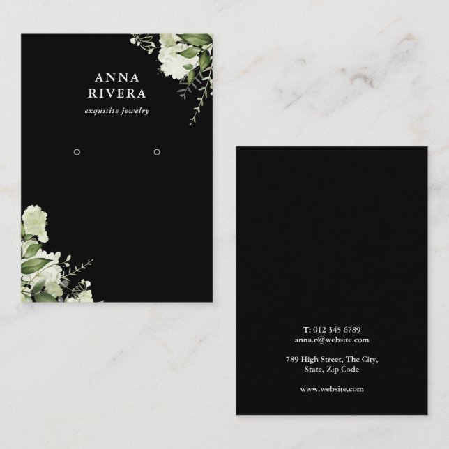 Visite Carte de présentation de boucles d'oreilles floral (Devant / Derrière)