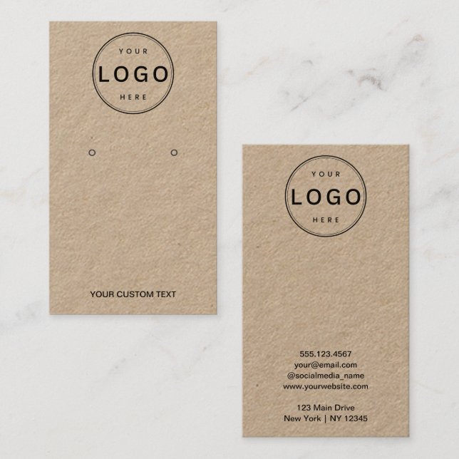 Visite Carte de Présentation de Boucles d'Oreilles Logo C (Devant / Derrière)
