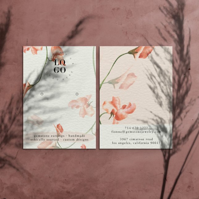 Visite Carte de présentation de fleurs sauvages rose | po (Créateur téléchargé)