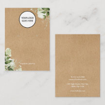 Carte de présentation d'earrings en kraft floral v