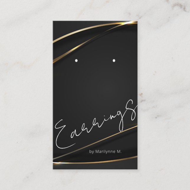 Visite Carte de Présentation Élégante pour Boucles d'Orei (Devant)