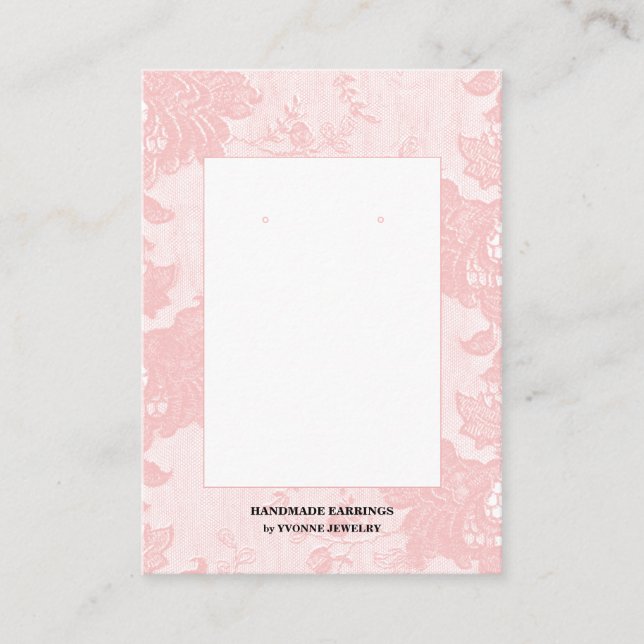Visite Carte de Présentation en Dentelle Rose pour Boucle (Devant)