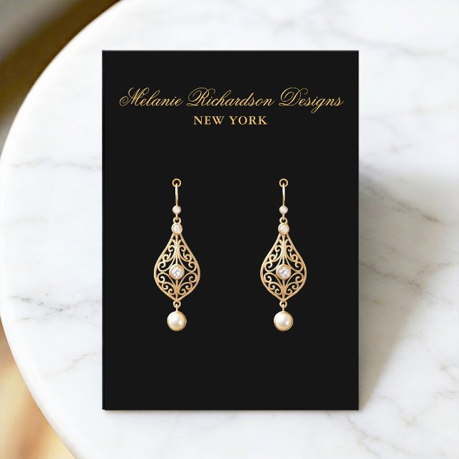 Visite Carte de présentation pour boucles d'oreilles à éc (Customize to change text size, text color or text style on front and back of card.)