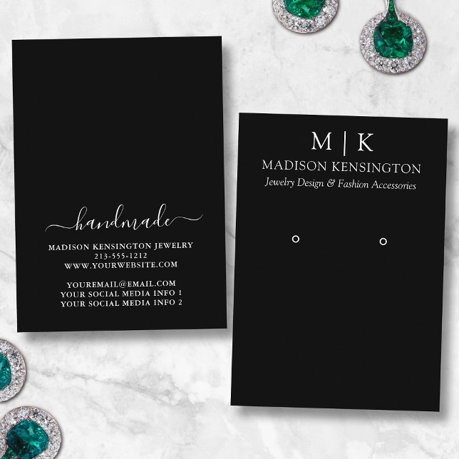 Visite Carte de présentation pour boucles d'oreilles avec (Edit to Customize text, colors and more)