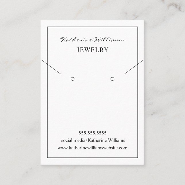 Visite Carte de présentation simple pour collier et boucl (Devant)