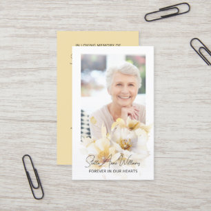Visite Carte de prière commémorative de fleur blanche élé