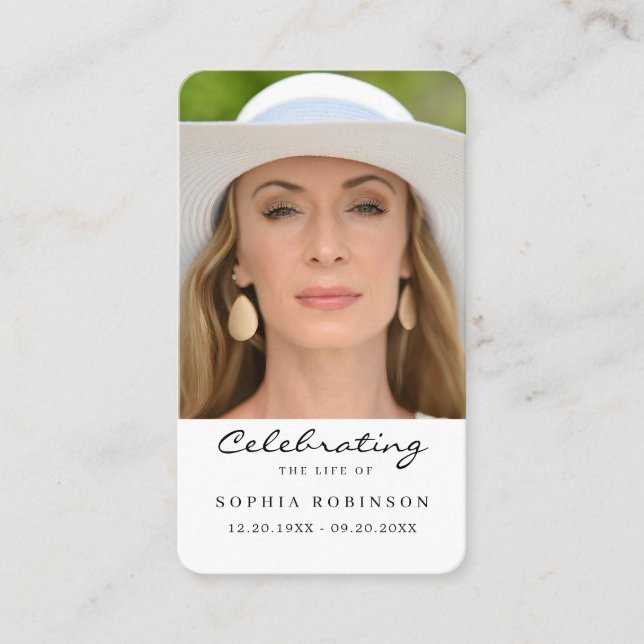 Visite Carte de prière commémorative de la fête de la vie (Devant)