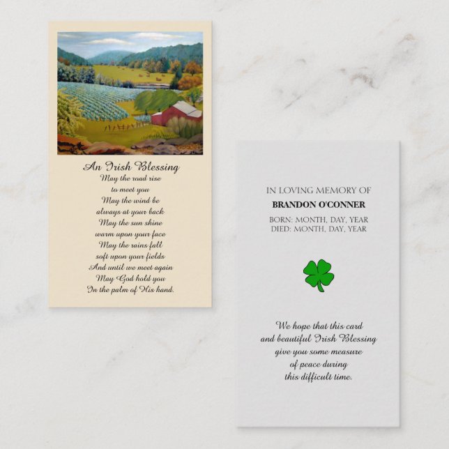 Visite Carte de prière commémorative de la peinture (Devant / Derrière)