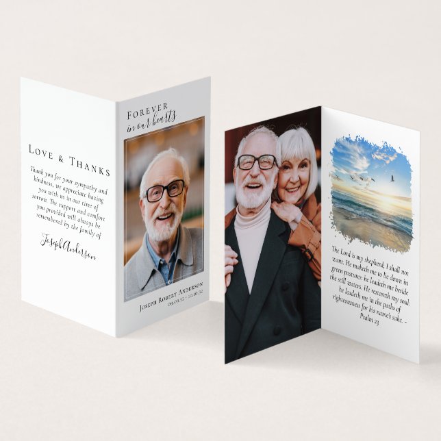 Visite Carte de prière commémorative Folever in Our Heart (Intérieur et extérieur)