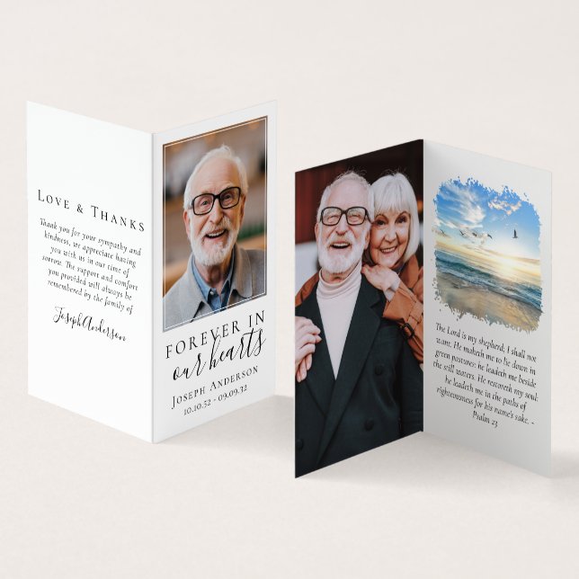 Visite Carte de prière commémorative Folever in Our Heart (Intérieur et extérieur)