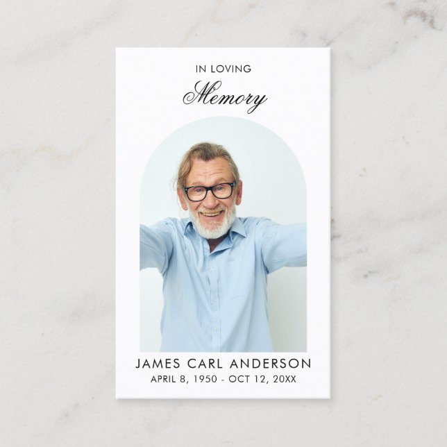 Visite Carte de prière commémorative minimale simple Arch (Devant)