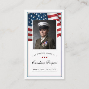 Visite Carte de prière commémorative patriotique