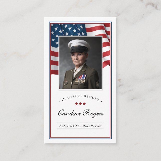 Visite Carte de prière commémorative patriotique (Devant)