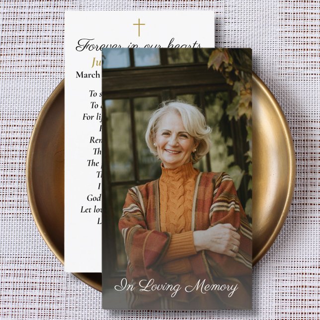 Visite Carte de prière commémorative simple photo (Créateur téléchargé)