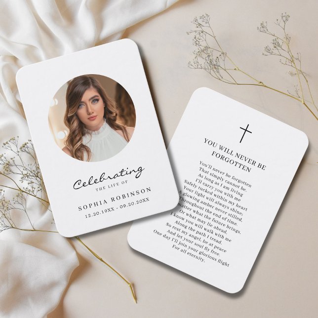 Visite Carte de prière commémorative simple photo (Créateur téléchargé)