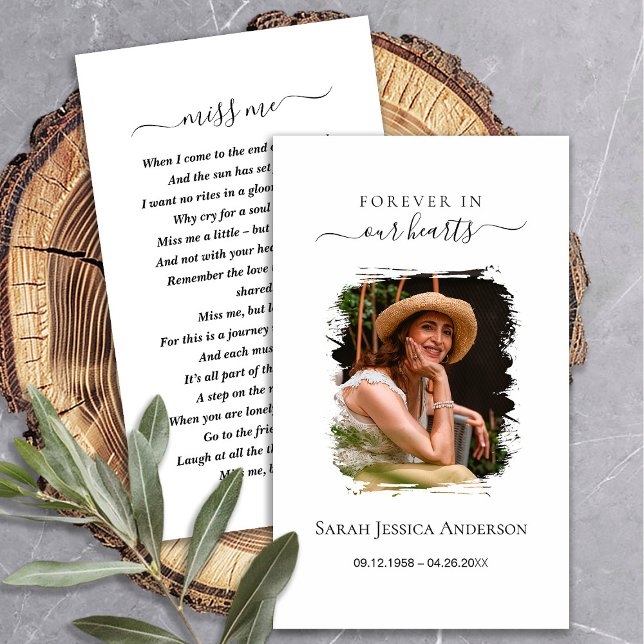 Visite Carte de prière commémorative solennelle avec phot (Créateur téléchargé)