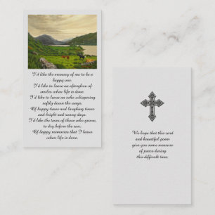 Visite Carte de prière commémorative Sympathy
