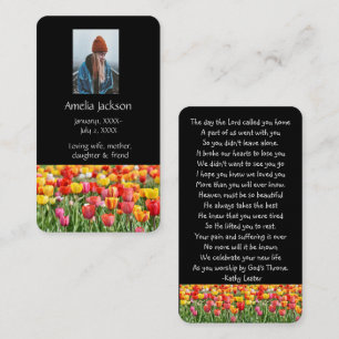 Visite Carte de prière commémorative Tulipes Fleurs de ja