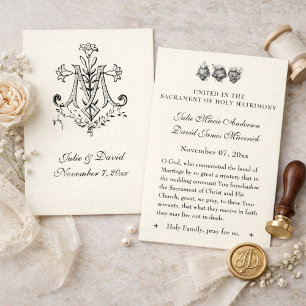 Visite Carte de prière de Croix Mariage catholique