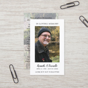 Visite Carte de prière de deuil simple avec 2 photos