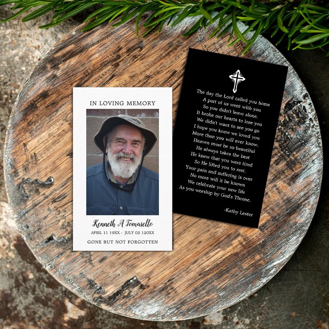 Visite Carte de prière de deuil simple avec photo (Créateur téléchargé)