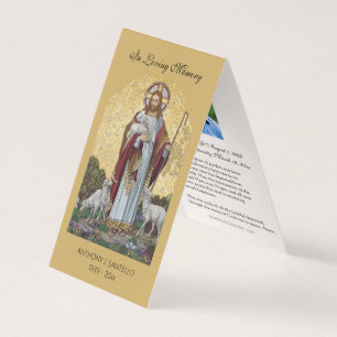 Visite Carte de prière de Jésus aux funérailles catholiqu