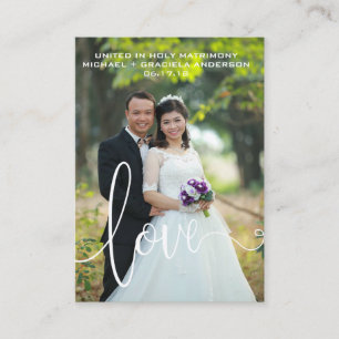 Visite Carte de prière de mariage à superposition de scri