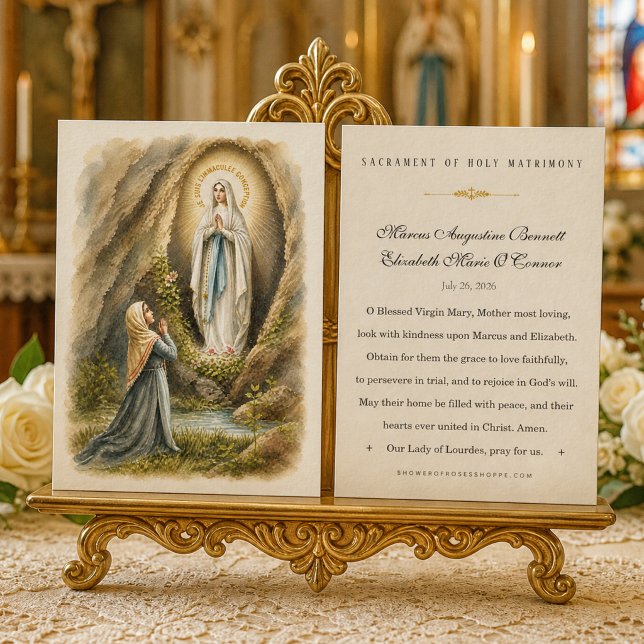 Visite Carte de prière de mariage catholique de Lourdes a (Créateur téléchargé)