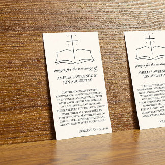 Visite Carte de prière de mariage chrétien Écriture bibli