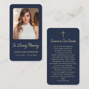 Visite Carte de prière de sympathie pour photo de funérai