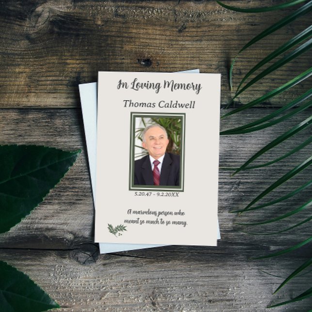 Visite Carte de prière élégante et simple en souvenir aff (Créateur téléchargé)