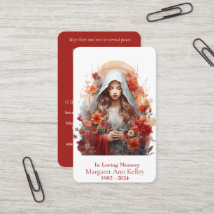 Visite Carte de prière Floral Catholique Sainte Marie