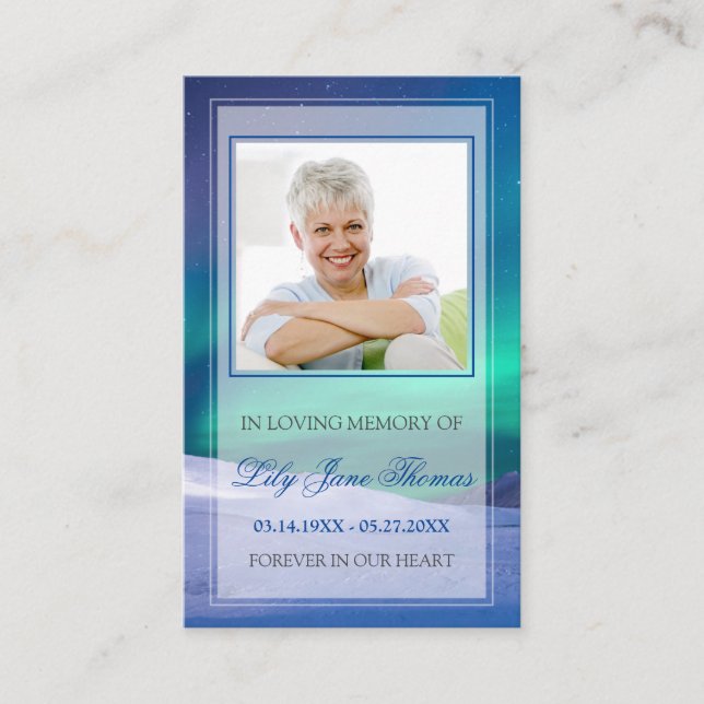 Visite Carte de prière funéraire Aurora, carte de prière  (Devant)