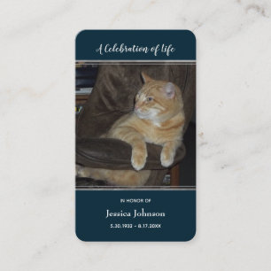 Visite Carte de prière funéraire avec une option photo