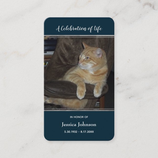 Visite Carte de prière funéraire avec une option photo (Devant)