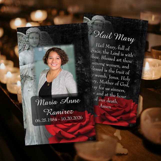 Visite Carte de prière funéraire catholique (Honor a loved one's faith with a beautiful personalized Catholic prayer card.)