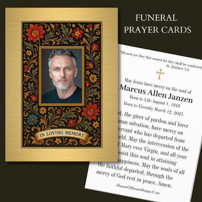 Visite Carte de prière funéraire catholique espagnole (Créateur téléchargé)