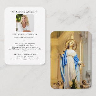 Visite Carte de prière funéraire catholique religieuse Vi